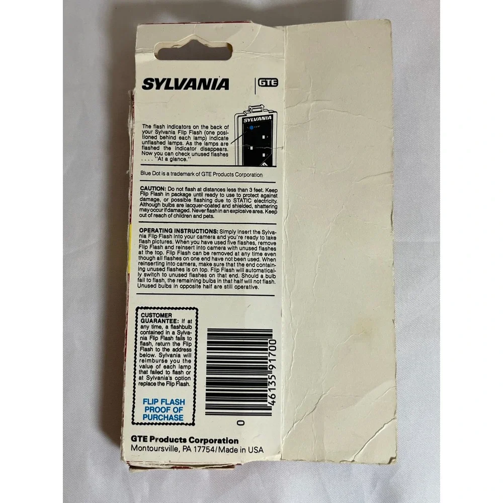 Vintage Sylvania Super 10 Flip Flash 10 Flashes Blue Dot FB-S10FF-CD Made in USA